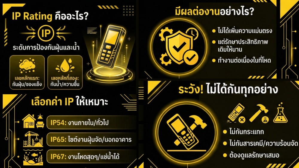 IP Rating ของ เครื่องวัดระยะเลเซอร์ มีผลกับงานไหม สำคัญยังไง