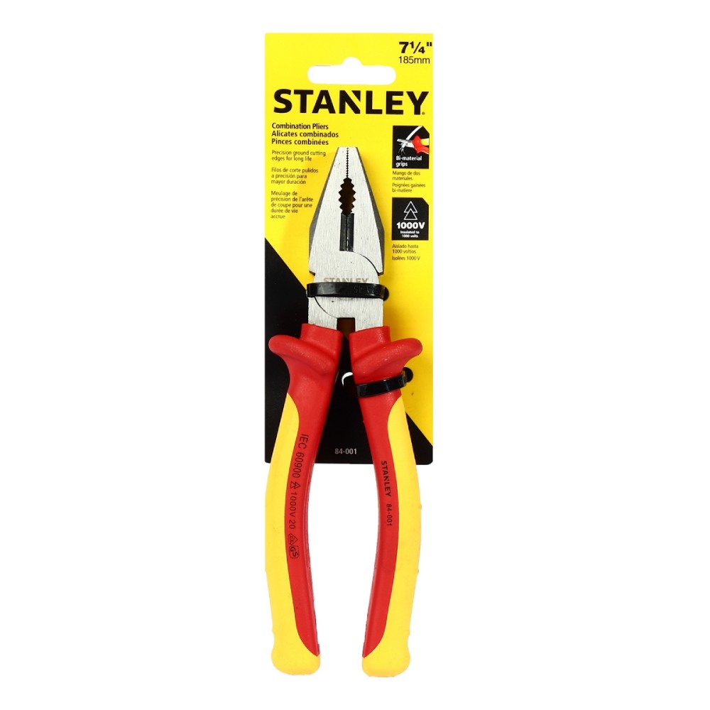 คีมปากจิ้งจก STANLEY 84 001 หุ้มฉนวน ขนาด 185 มม 
