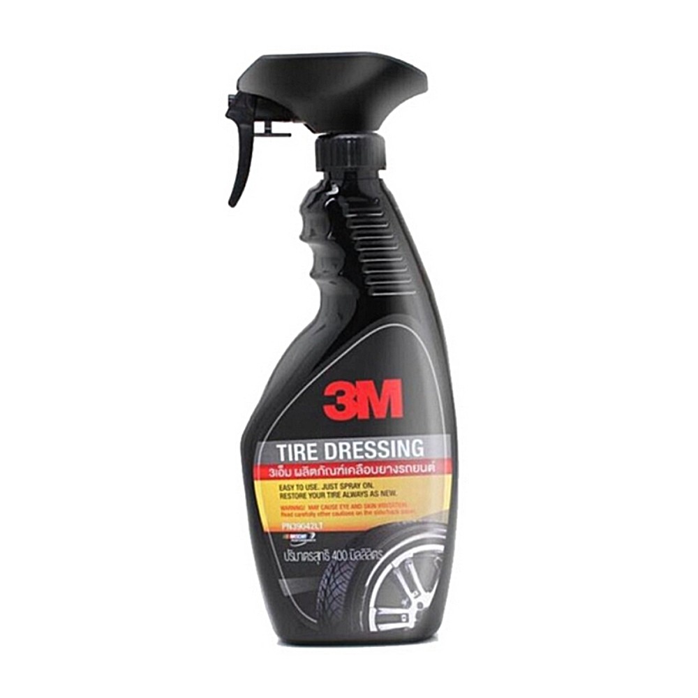 น้ำยาเคลือบยางรถยนต์ 3M PN39042LT ขนาด 400 มล  น้ำยาแห้งเร็ว ป้องกันการแห้งกรอบของแก้มยาง