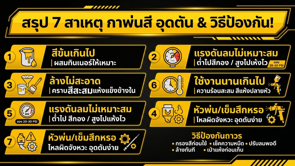 รวมสาเหตุที่ทำให้ กาพ่นสี อุดตัน และวิธีแก้แบบไม่ยาก รวมสาเหตุที่ทำให้ กาพ่นสี อุดตัน และวิธีแก้แบบไม่ยาก