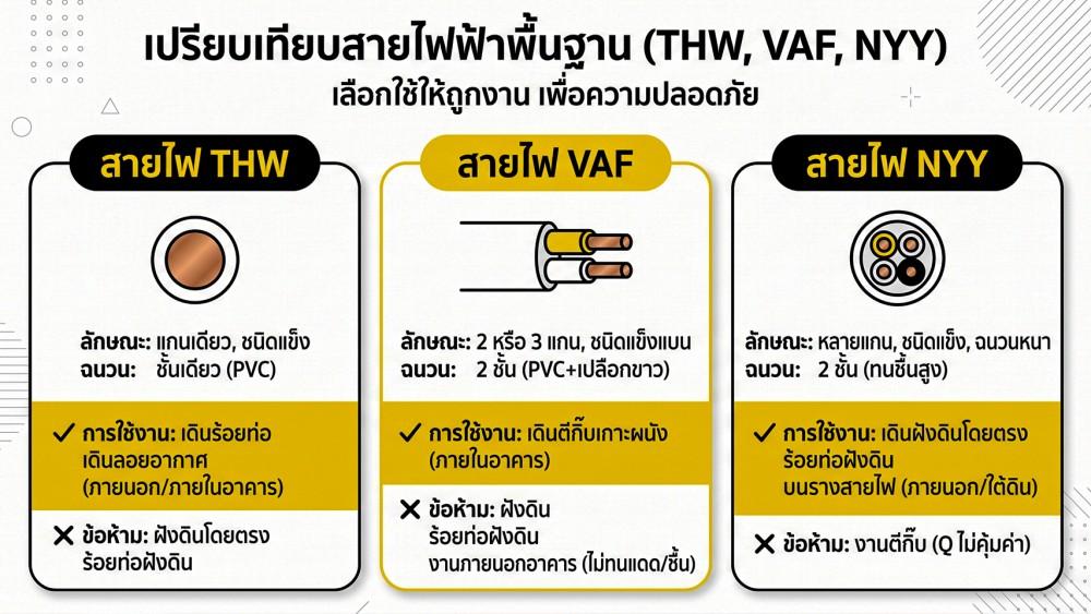 วิธีเลือก คีมตัดสายไฟ ให้เหมาะกับสาย THW VAF NYY