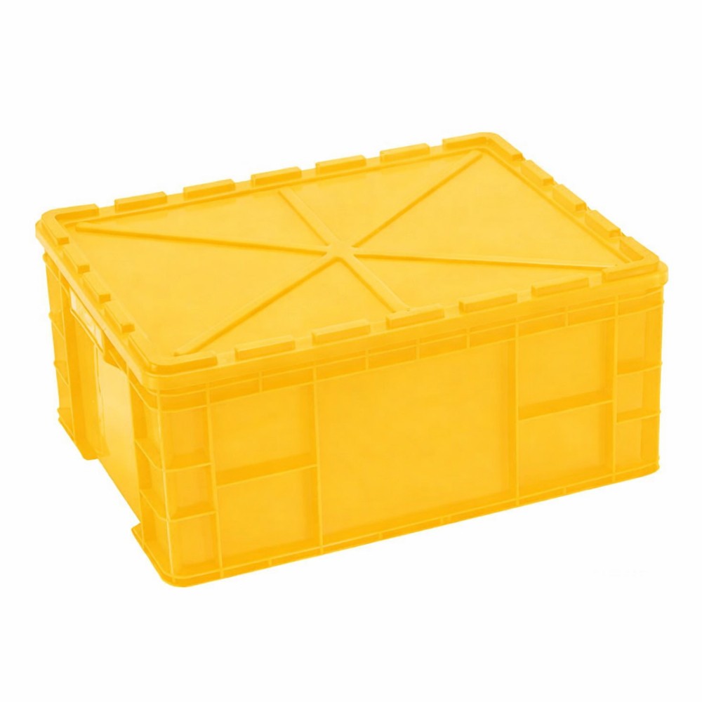 ลังทึบ JBJ B2 B2L พร้อมฝา สีเหลือง ขนาด 570 x 435 x 270 มม 