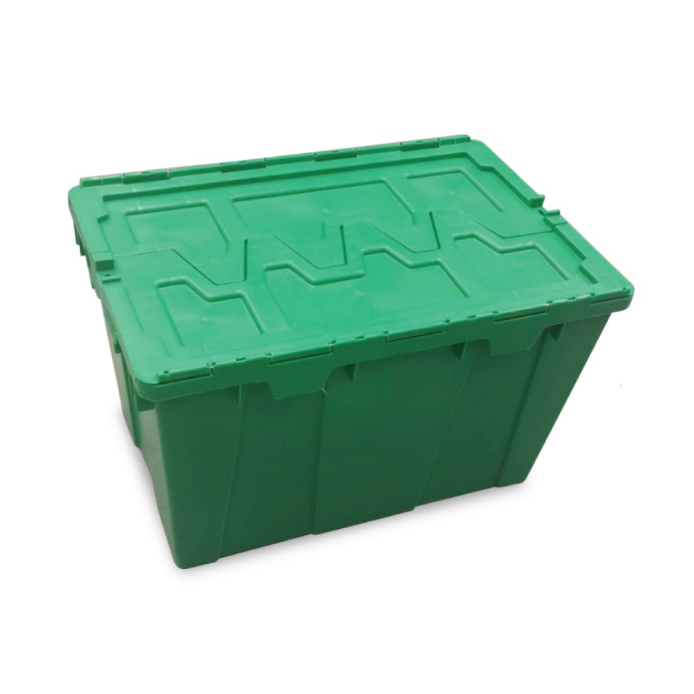 ลังกระจายสินค้า JBJ NSLC6436 พร้อมฝาซิกแซก สีเขียว ขนาด 600 x 400 x 365 มม 