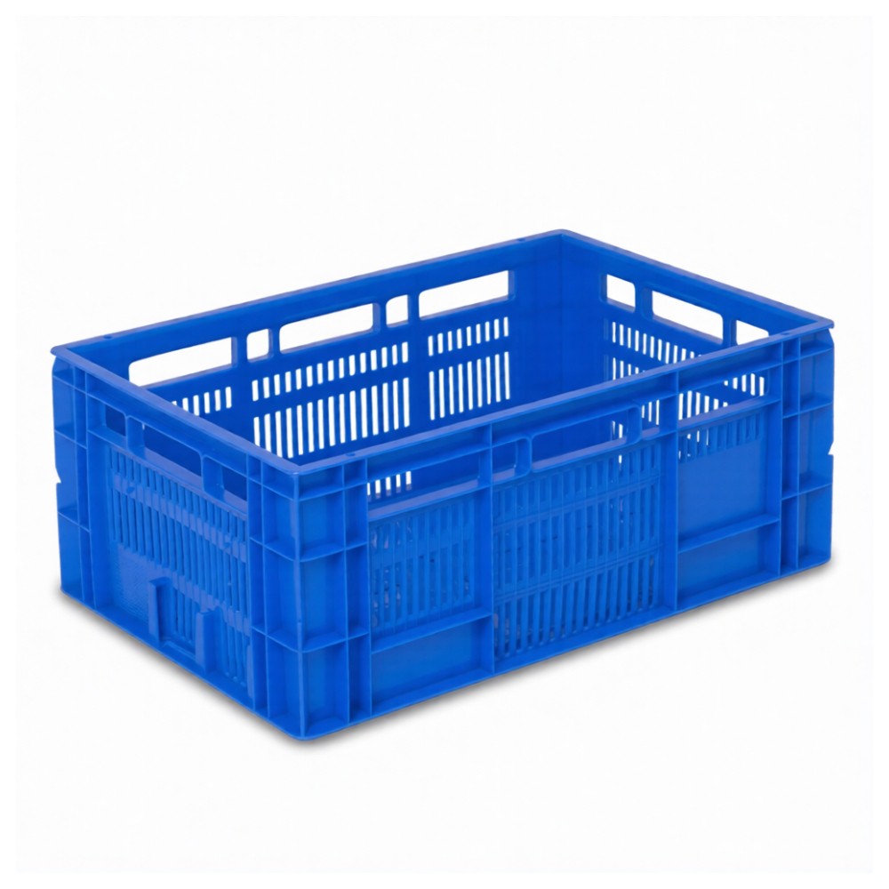 ลังท็อปใหญ่ JBJ 2561 เกรด A ห้องเย็น HDPE สีน้ำเงิน ขนาด 605 x 400 x 230 มม 