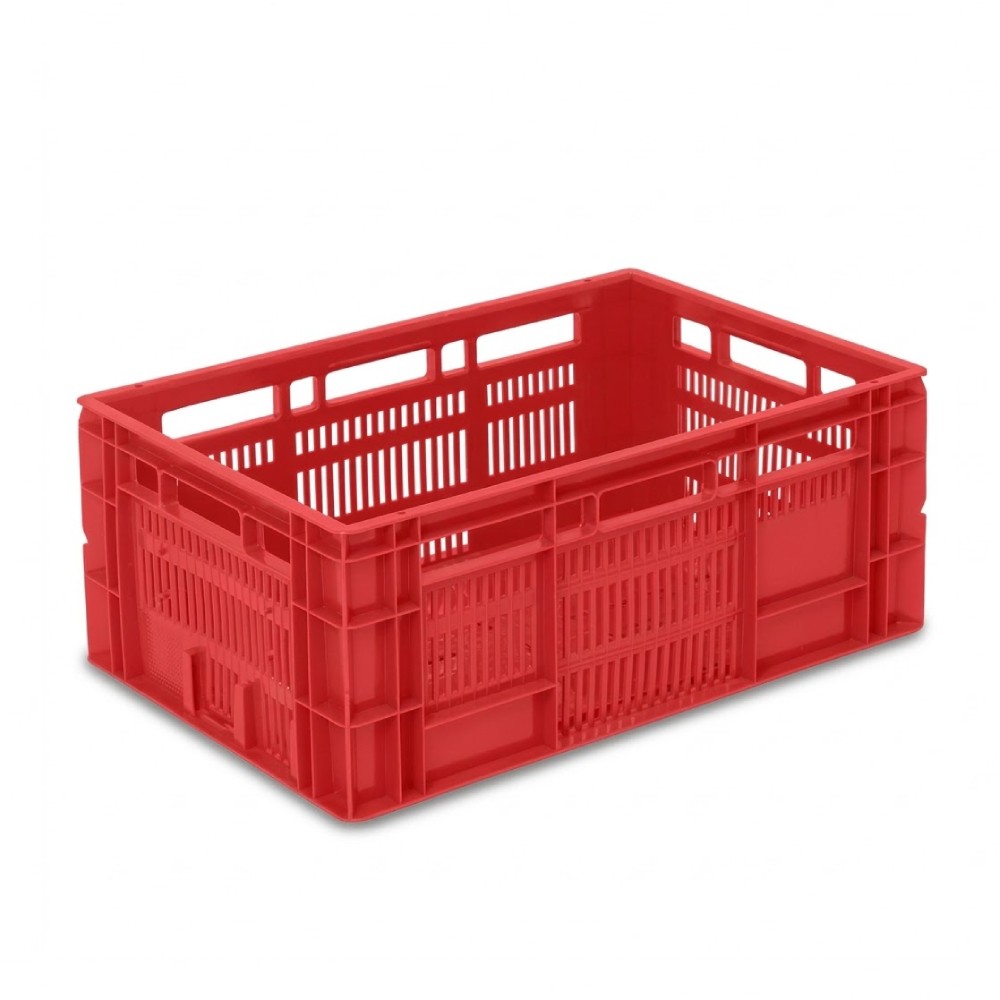 ลังท็อปใหญ่ JBJ 2561 เกรด A ห้องเย็น HDPE สีแดง ขนาด 605 x 400 x 230 มม 