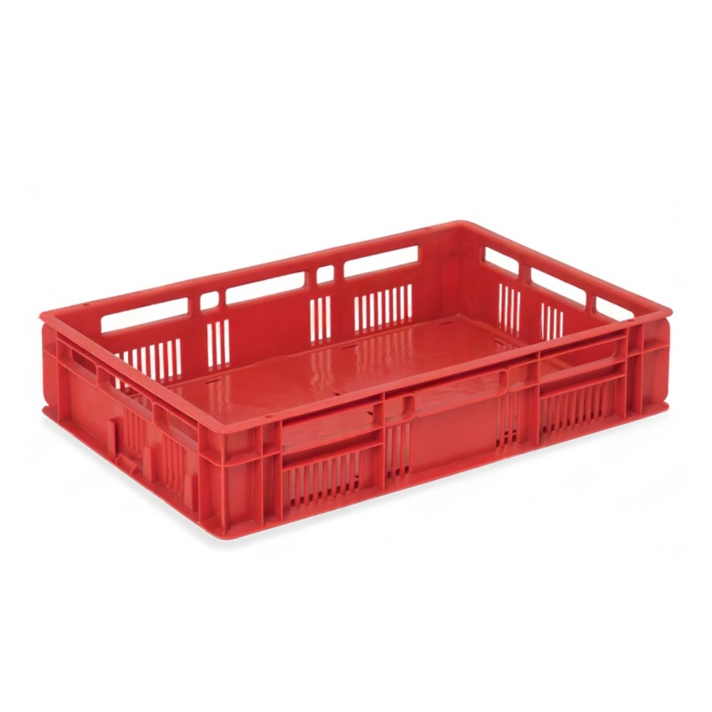 ลังท็อปใหญ่ JBJ 2561 1 เกรด A ห้องเย็น HDPE สีแดง ขนาด 605 x 395 x 130 มม 