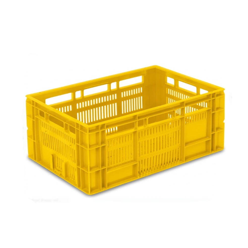 ลังท็อปใหญ่ JBJ 2561 เกรด A ห้องเย็น HDPE สีเหลือง ขนาด 605 x 400 x 230 มม 