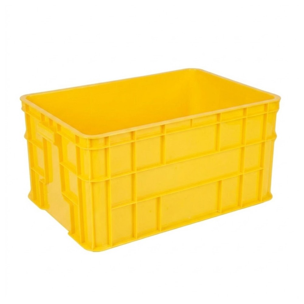 ลังชุดพลาสติก JBJ 2551 สีเหลือง ขนาด 610 x 420 x 345 มม 