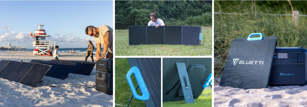 แผงโซลาร์เซลล์พกพา BLUETTI PV200 Solar Panel 200W