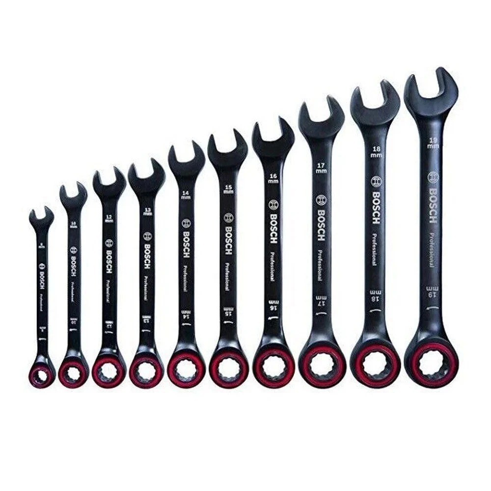 ชุดประแจแหวน ปากตาย BOSCH 1 600 A016 BU 10 ชิ้น ขนาด 8 19 มม 