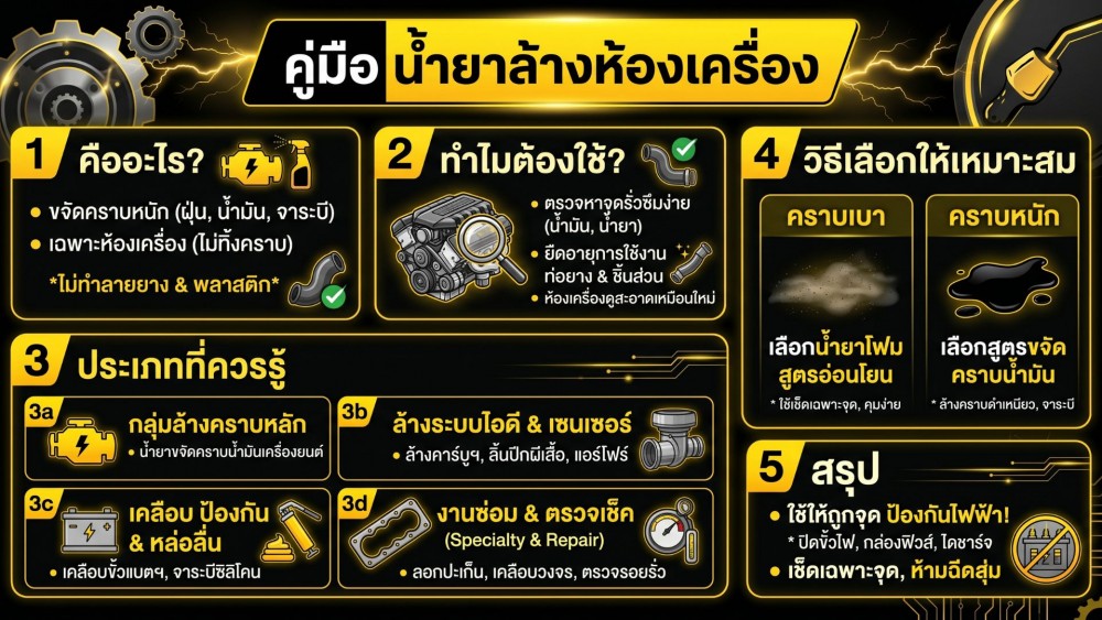 รู้จัก น้ำยาล้างห้องเครื่อง คืออะไร แต่ละประเภท ใช้ยังไงบ้าง