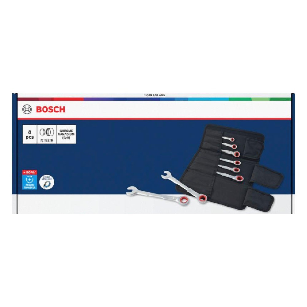 ชุดประแจแหวนฟรีข้างปากตาย BOSCH 1 600 A03 AG5 8 ชิ้น ขนาด 8 19 มม 