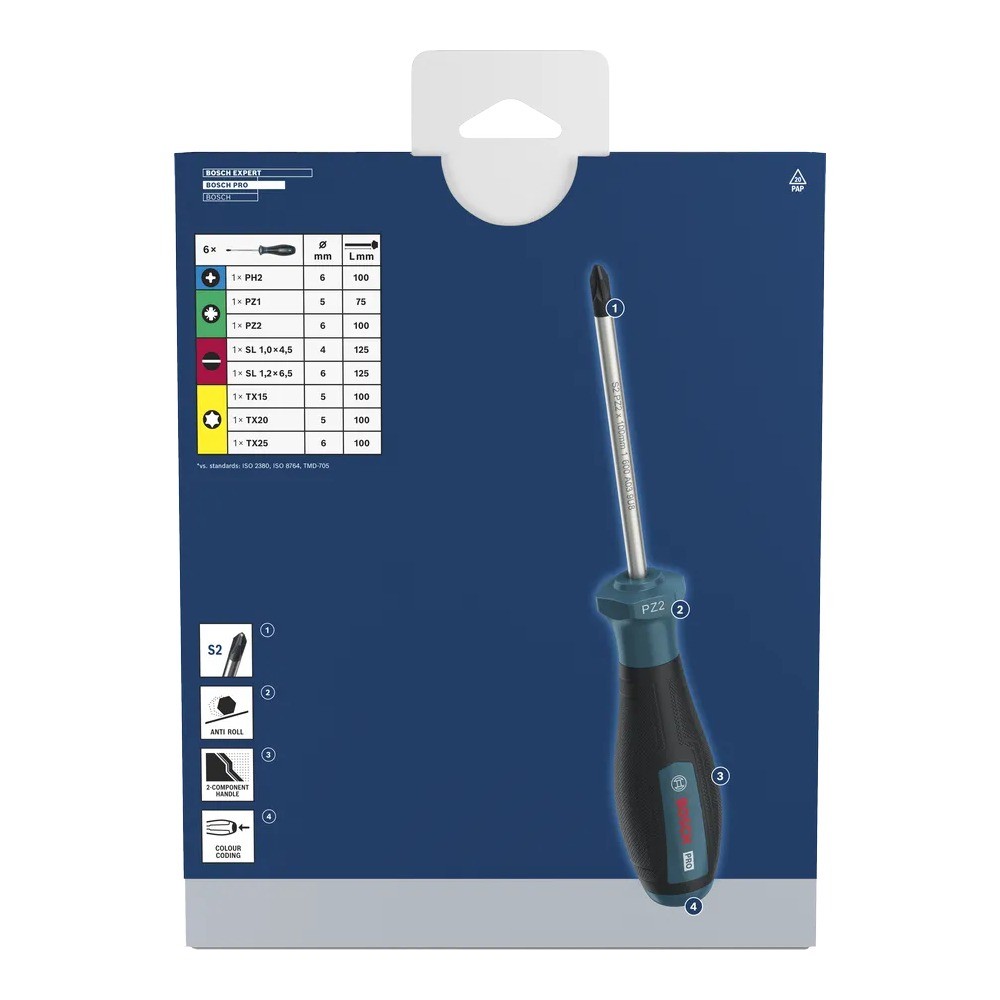 ชุดไขควง BOSCH 1 600 A03 9PF PRO Screwdriver Set PH PZ SL TX 8 ชิ้น