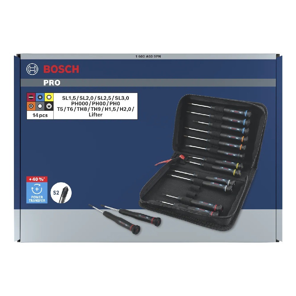 ชุดไขควง Precision 14 ชิ้น BOSCH 1 600 A03 9PN