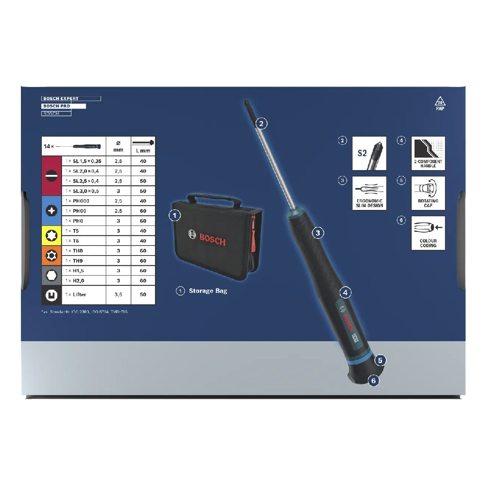 ชุดไขควง Precision 14 ชิ้น BOSCH 1 600 A03 9PN