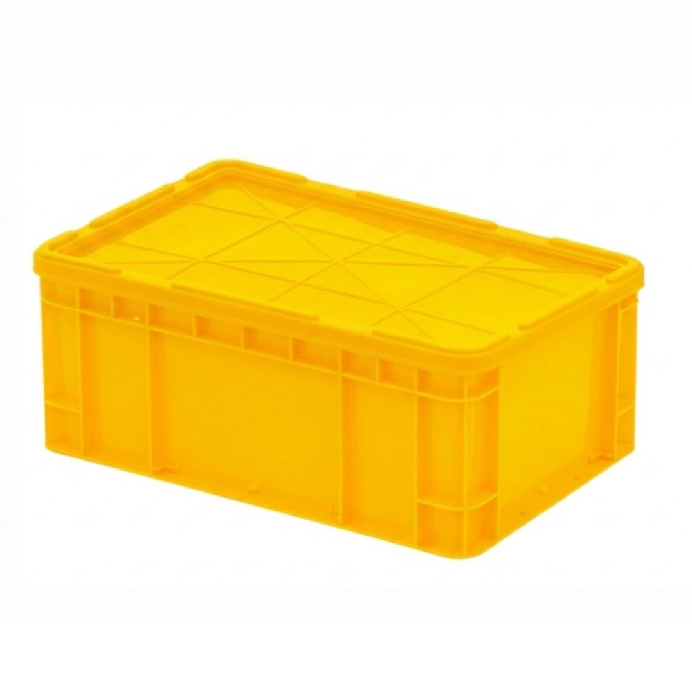 ลังชุดพลาสติก JBJ PN341 PN2926L พร้อมฝา สีเหลือง ขนาด 503 x 335 x 103 มม 
