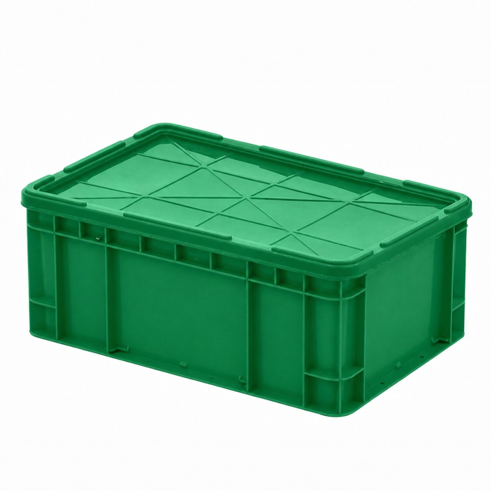 ลังชุดพลาสติก JBJ PN341 PN2926L พร้อมฝา สีเขียว ขนาด 503 x 335 x 103 มม 