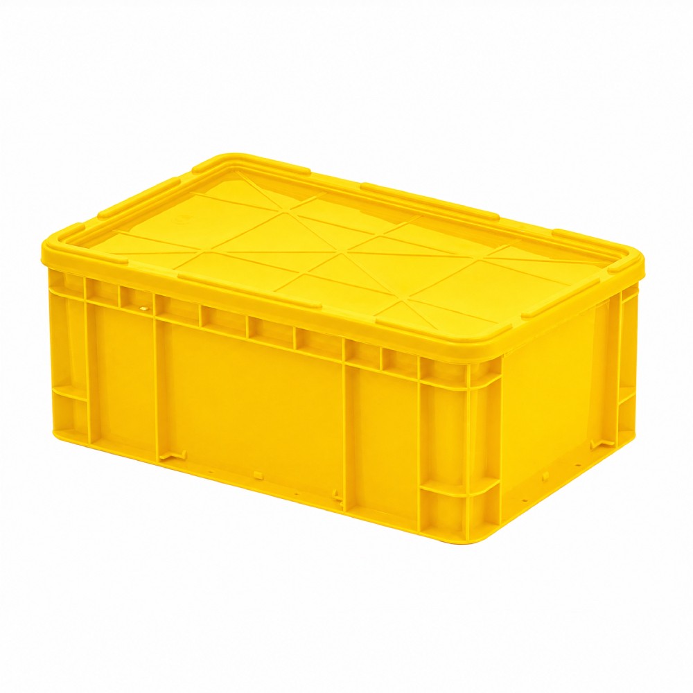 ลังชุดพลาสติก JBJ PN342 PN2926L พร้อมฝา สีเหลือง ขนาด 503 x 335 x 195 มม 