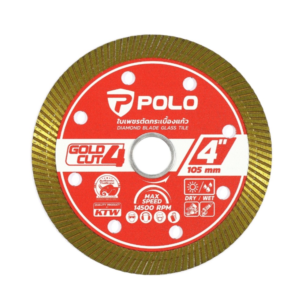 ใบตัดเพชร POLO Gold Cut สำหรับตัดกระเบื้อง ขนาด 4 นิ้ว