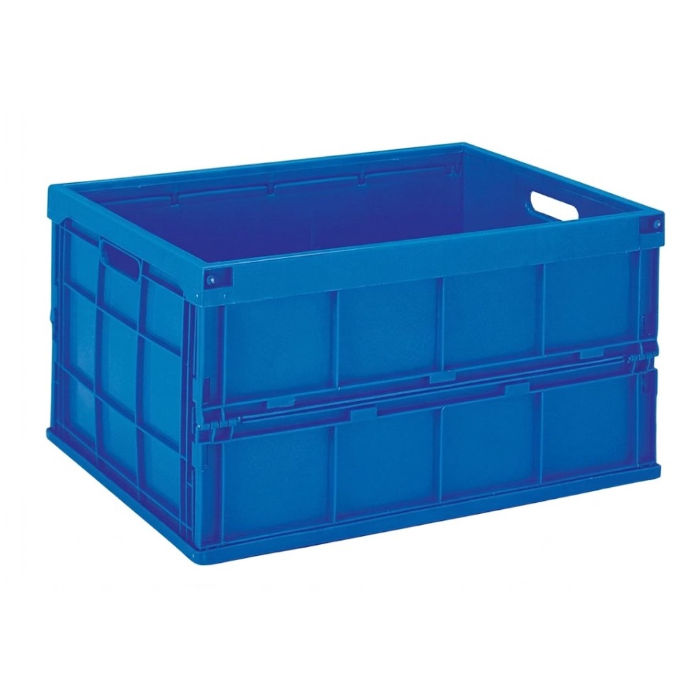 ลังทึบพลาสติก JBJ 8075 แบบพับได้ สีน้ำเงิน ขนาด 525 x 345 x 275 มม 