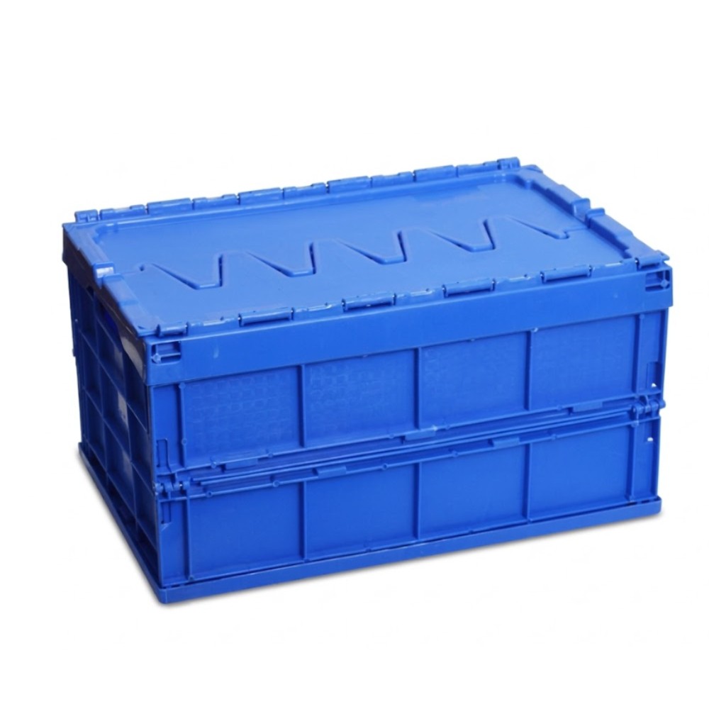 ลังทึบพลาสติกพับได้ JBJ RW8205 พร้อมฝาซิกแซก ความจุ 40L สีน้ำเงิน ขนาด 530 x 345 x 290 มม 