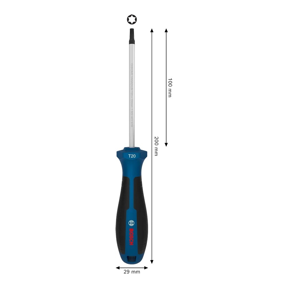 ไขควง TX20 BOSCH 1 600 A03 9TC ขนาด 100 มม 