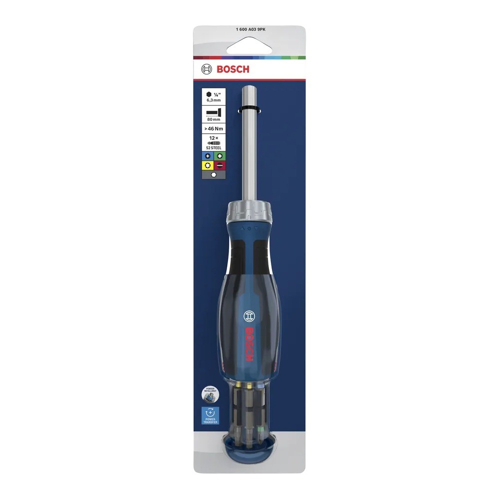 ไขควงสลับหัวพร้อมดอก BOSCH 1 600 A03 9PK 12 ชิ้น