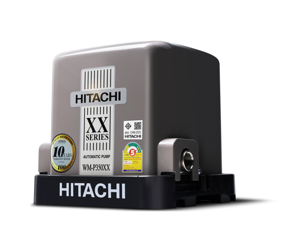 ปั๊มน้ำอัตโนมัติ HITACHI WM-P350XX ถังเหลี่ยม (300 วัตต์) ท่อ 1 นิ้ว Automatic water pump