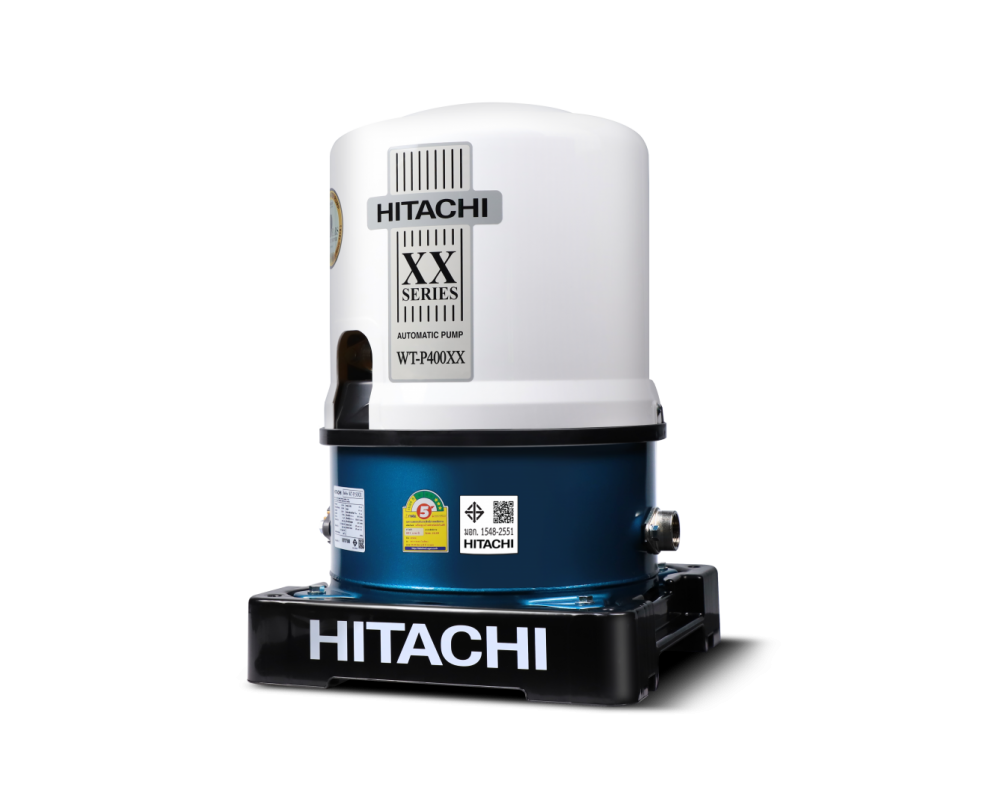 ปั๊มน้ำอัตโนมัติ HITACHI WT-P400XX ถังกลม (400 วัตต์) ท่อ 1 นิ้ว Automatic water pump