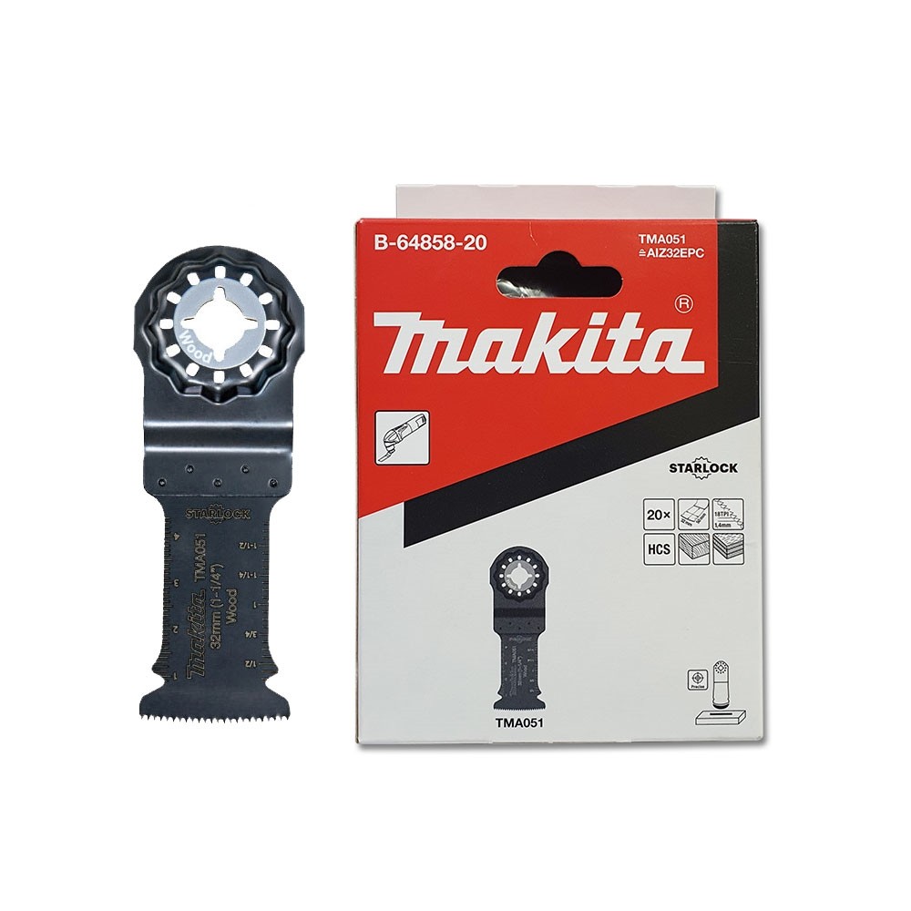 ใบตัดเอนกประสงค์ ชุด 20 ใบ MAKITA TMA051 ขนาด 32x50mm. (B-64858-20) (STARLOCK)