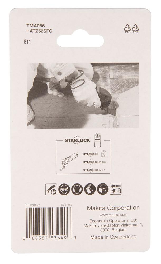 ใบมัลติทูล เกียงเซาะแบบอ่อน MAKITA TMA066 ขนาด 52×40 mm. (B-64995) (STARLOCK)