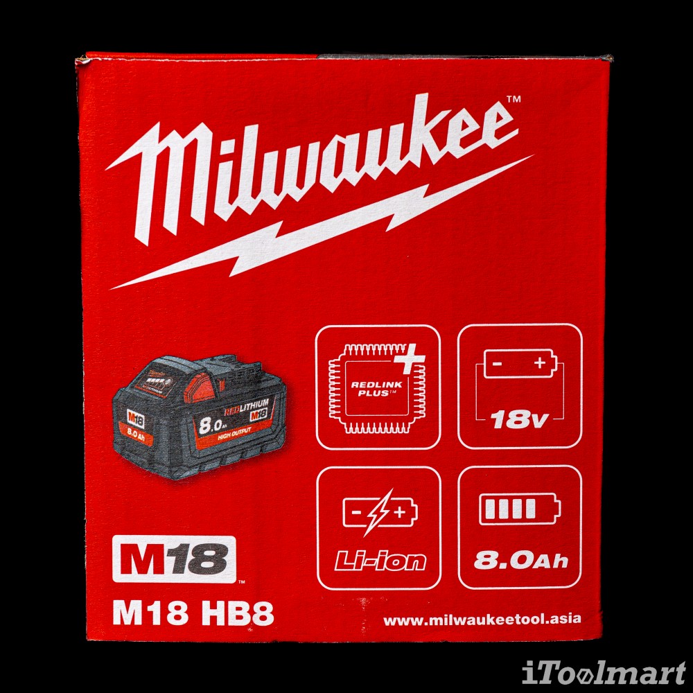 แบตเตอรี่ Milwaukee M18HB8 18V 8.0Ah.