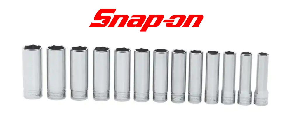 Snap-On 13 pc 1/2 inch Drive 6-Point Metric Flank Drive® Deep Socket Set (12-24 mm)