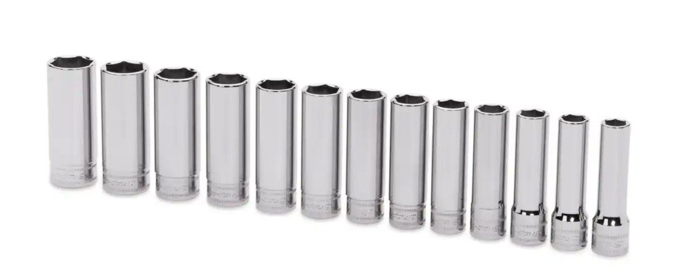 Snap-On 13 pc 1/2 inch Drive 6-Point Metric Flank Drive® Deep Socket Set (12-24 mm)