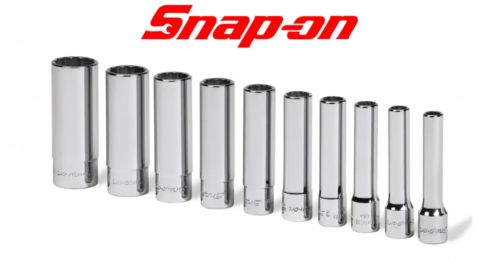 ชุดลูกบล็อก 12 เหลี่ยม 10 ชิ้น ขนาด 1/4 นิ้ว Snap-On 110STMDY SAE Flank Drive® Deep Socket Set (3/16–9/16 นิ้ว)