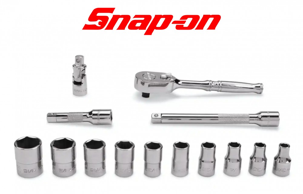 Snap-On 14 pc 1/4 inch Drive 6-Point SAE Shallow General Service Socket Set
