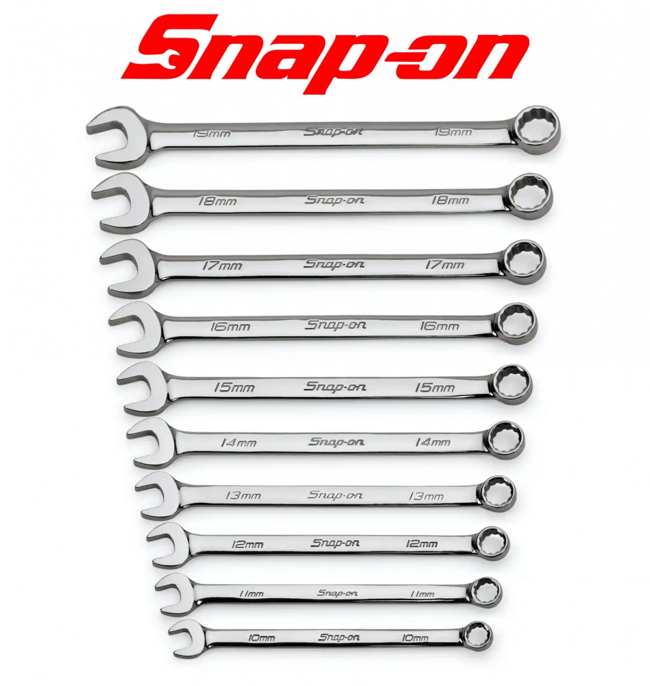 Snap-On 10 pc 12-Point Metric Flank Drive® Combination Wrench Set (10-19 mm)