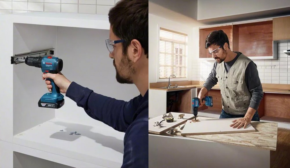 ชุดสุดคุ้ม สว่านกระแทกไร้สาย BOSCH GSB 185-LI + เครื่องเจียรไร้สาย BOSCH GWS 180 LI (พร้อมแท่นชาร์จและเเบตเตอรี่)