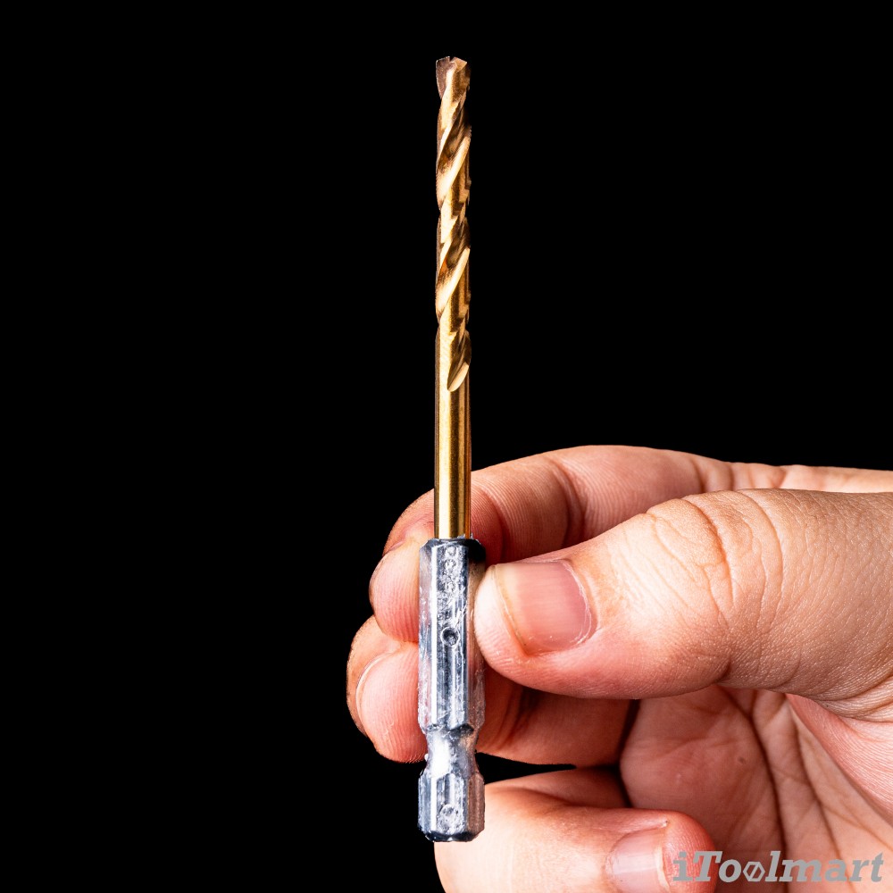 ดอกสว่านเจาะเหล็กอย่างดี MONTANA MB-64607 เคลือบไทเทเนียม ก้าน HEX ขนาด 5/32 นิ้ว 4.0 mm