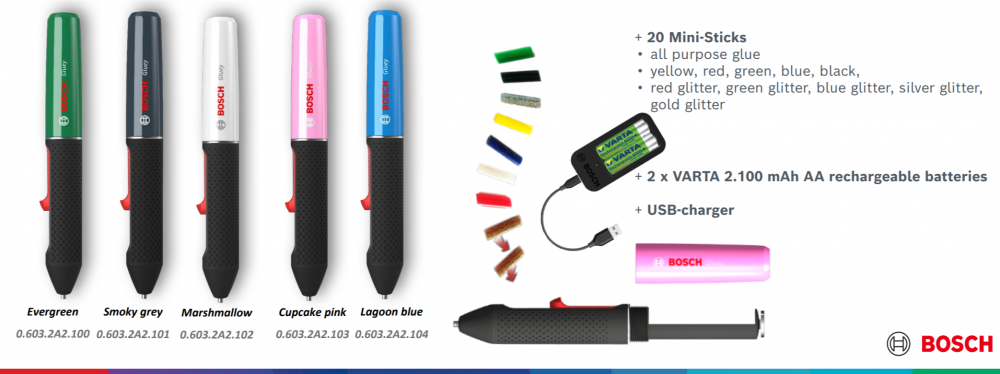 ปากกายิงกาวร้อนไร้สาย Bosch