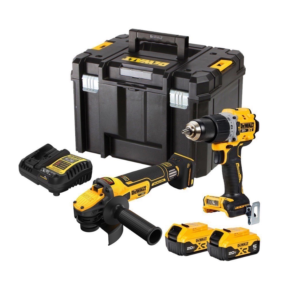 ชุดสว่านกระแทกและเครื่องเจียรไร้สาย Dewalt DCK2216P2T 20V.