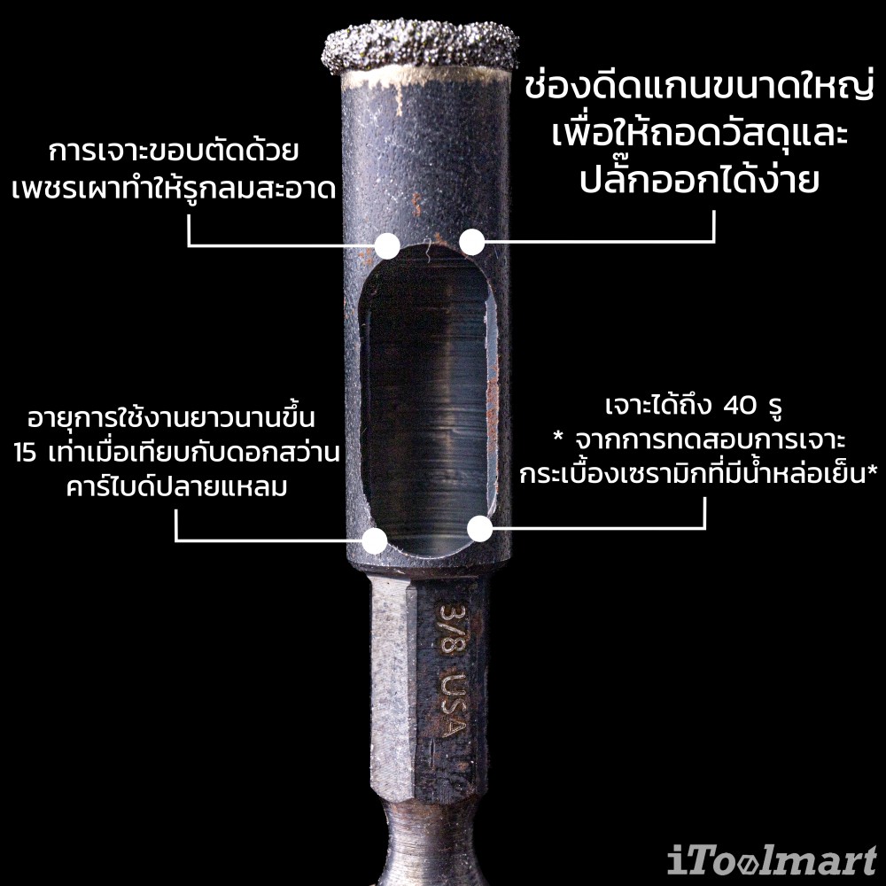ดอกสว่านเจาะกระเบื้อง MONTANA MB-65203 ขนาด 3/8 นิ้ว