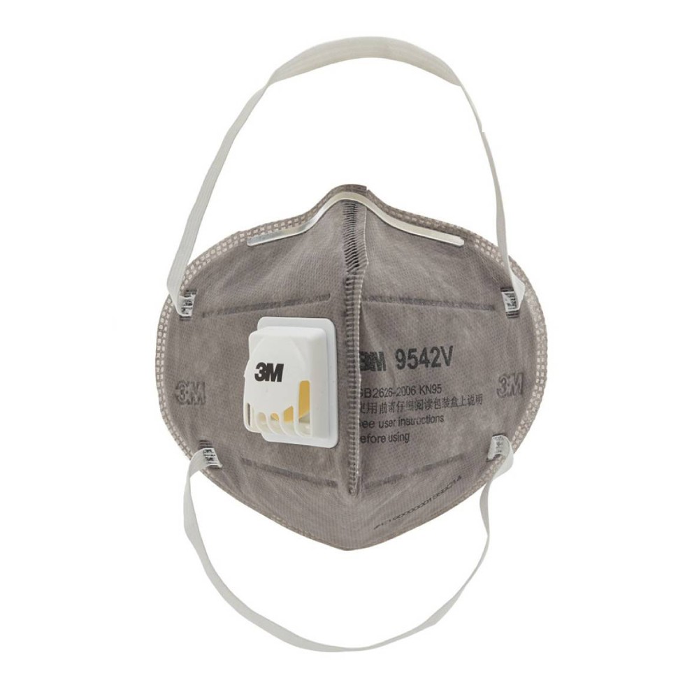 ผ้าปิดจมูก 3M 9542V หน้ากาก P2 หน้ากากคาร์บอน แบบคาดศรีษะ มีวาล์วระบายอากาศ (20ชิ้น)