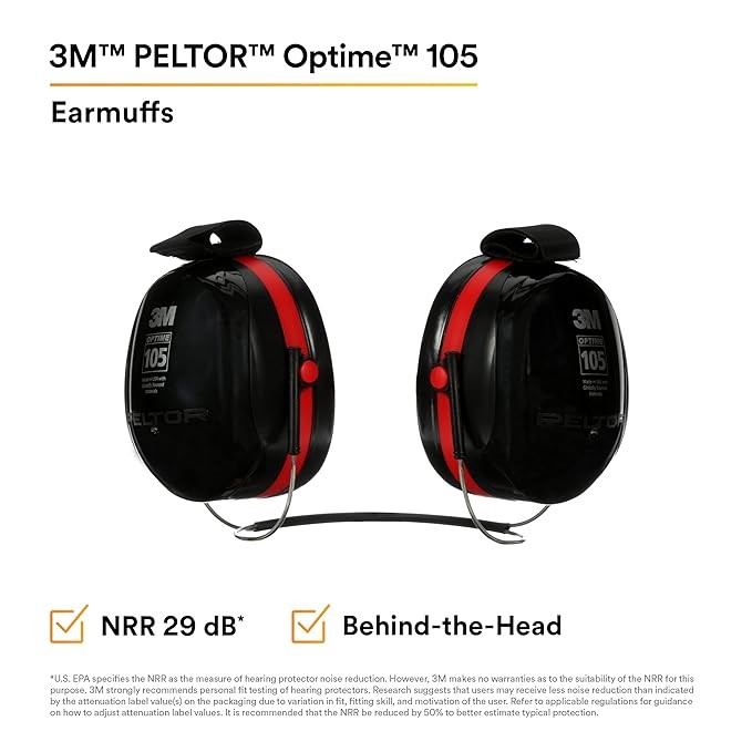 ที่ครอบหูลดเสียง 3M H10B PELTOR Optime 105 แบบคล้องคอ ค่าการลดเสียง 29 เดซิเบล