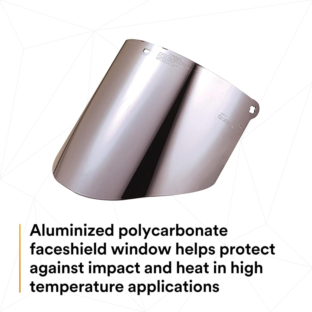กระบังหน้า 3M WP96AL 82504-00000 เลนส์โพลีคาร์บอเนตเคลือบอลูมิเนียม สำหรับหน้ากากนิรภัย