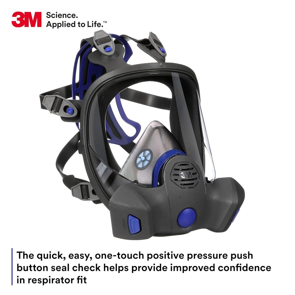 หน้ากากกันสารเคมี 3M FF-802 Secure Click หน้ากากเปลี่ยนไส้กรองชนิดเต็มหน้า ขนาดกลาง