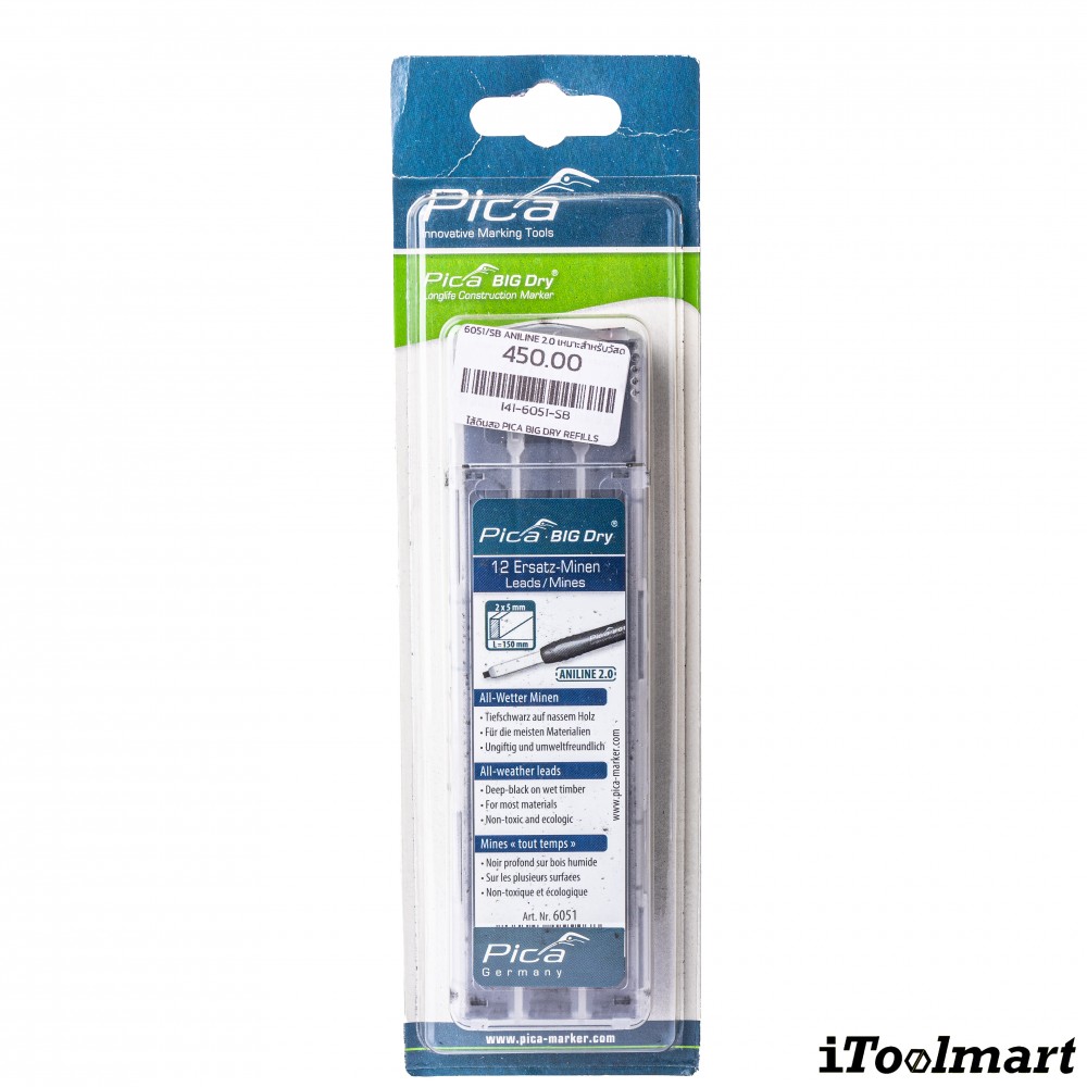PICA BIG DRY refills ANILINE 2.0, All-weather leads 6051/SB 2 x 5 mm.
