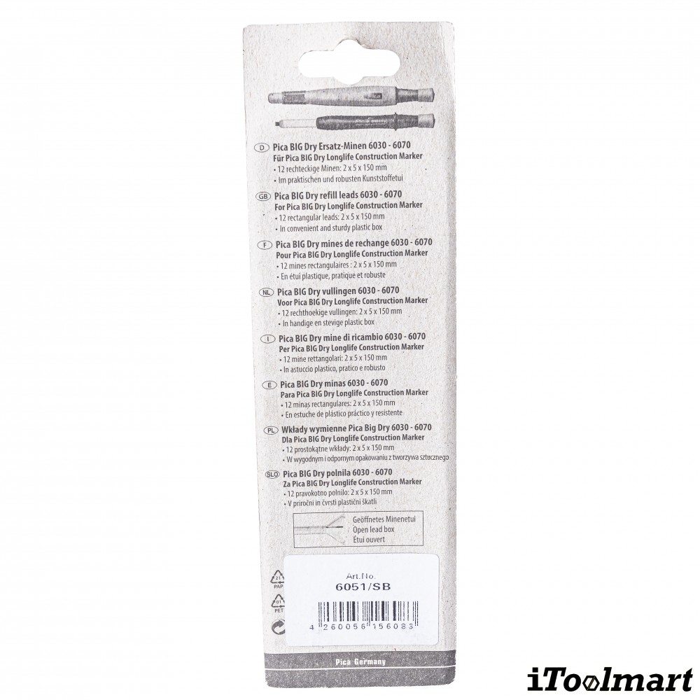 PICA BIG DRY refills ANILINE 2.0, All-weather leads 6051/SB 2 x 5 mm.