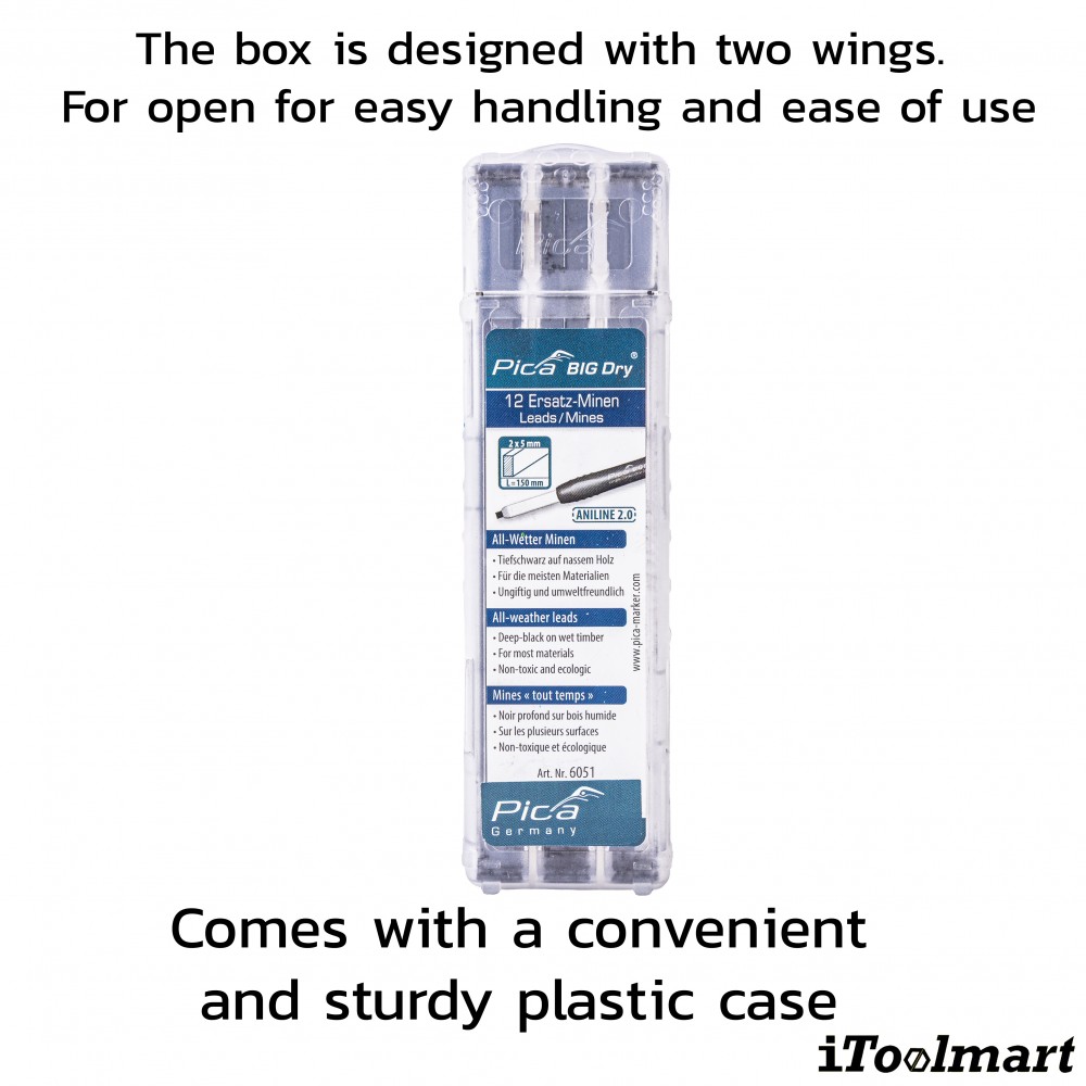 PICA BIG DRY refills ANILINE 2.0, All-weather leads 6051/SB 2 x 5 mm.