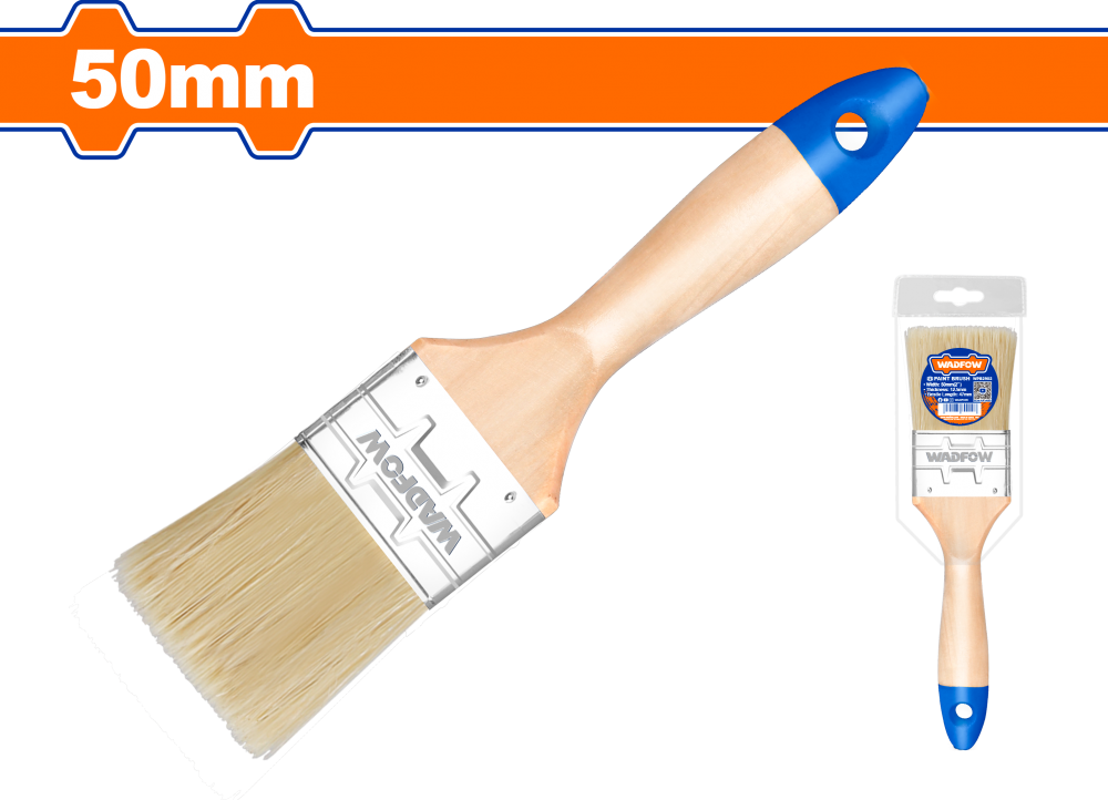 แปรงทาสี WADFOW WPB2902 ด้ามไม้ สำหรับสีน้ำมัน ขนาด 50 มม. (2 นิ้ว)